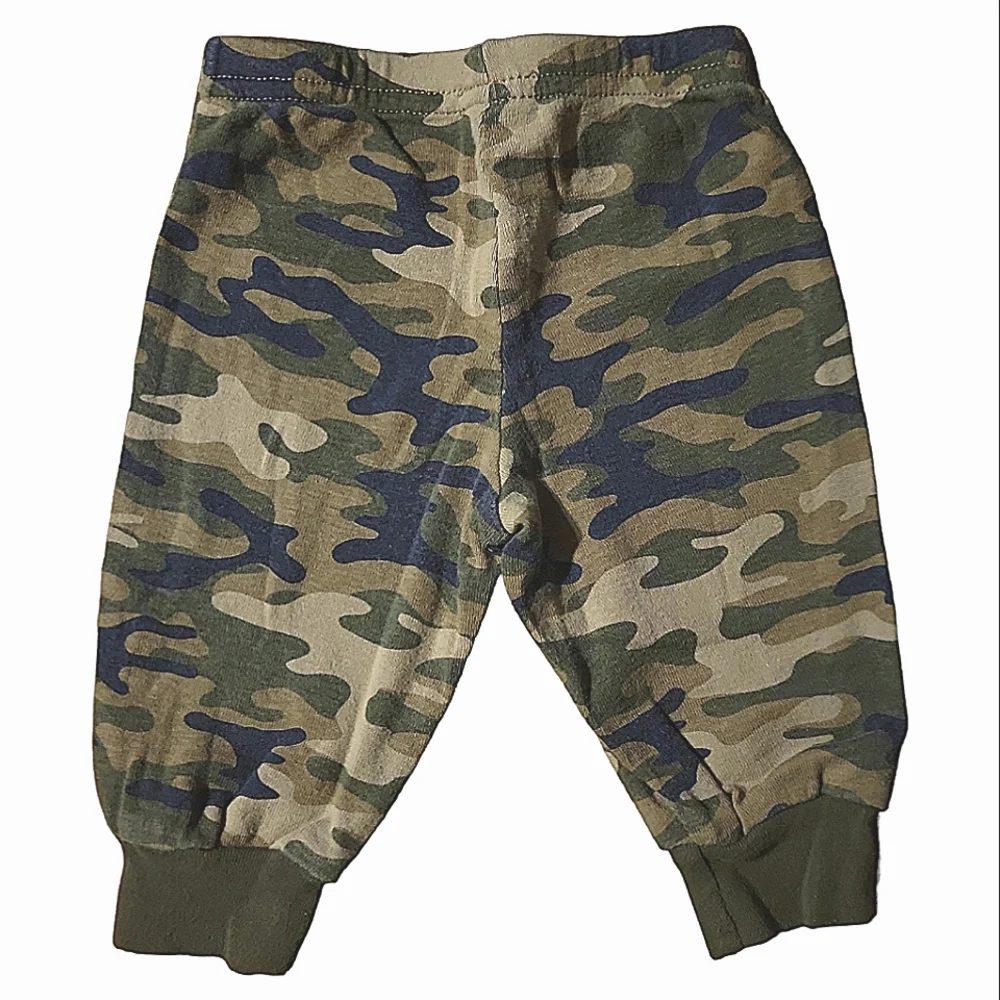 Carter's Baby Pants Camouflage Tan Green Black Elastic Waist Knit Cuff